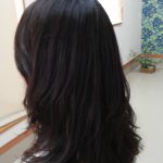 ロングヘアーのカットとパーマ